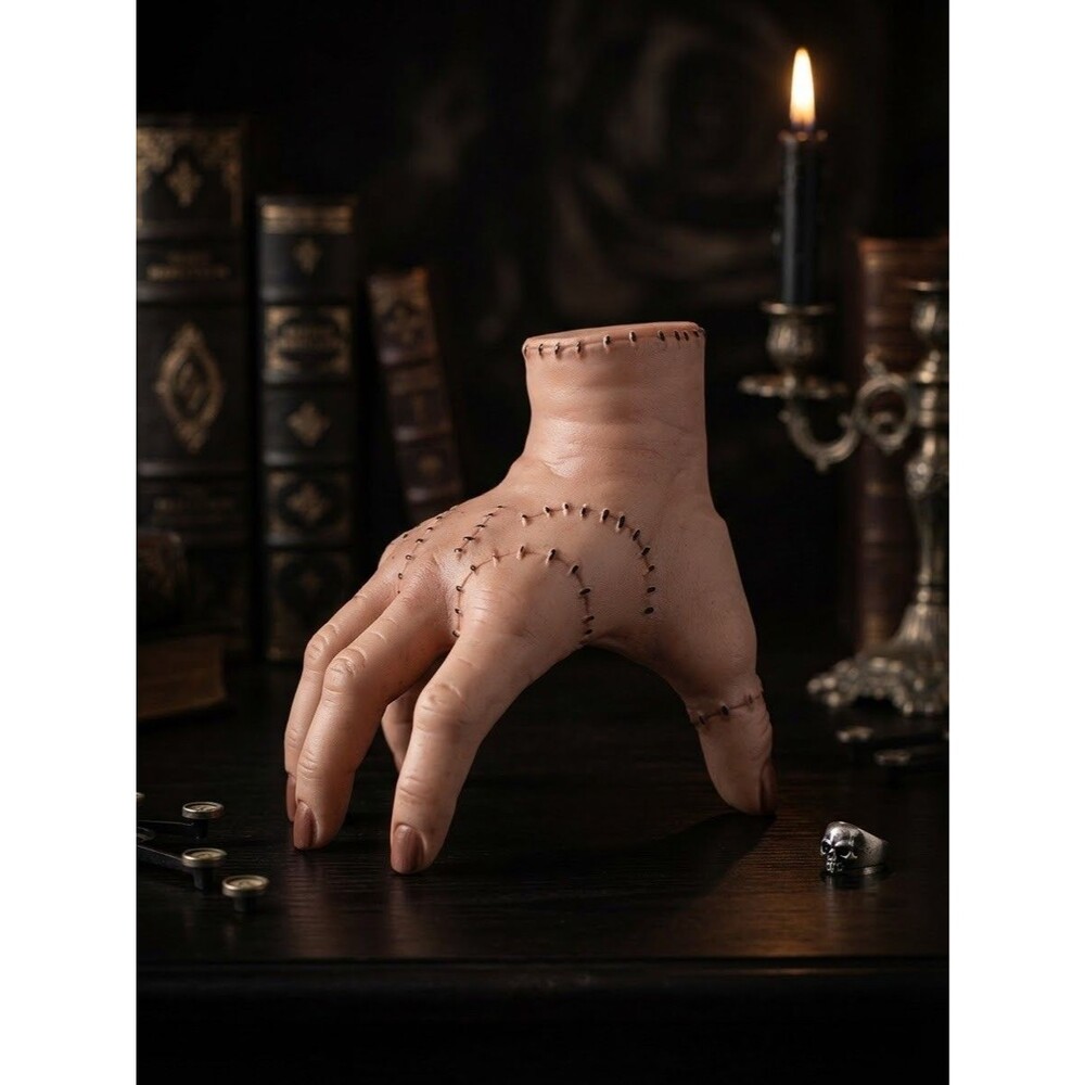 Thing Wednesday Addams Family Hand Prop Stitches latex Statue Figurine Halloween